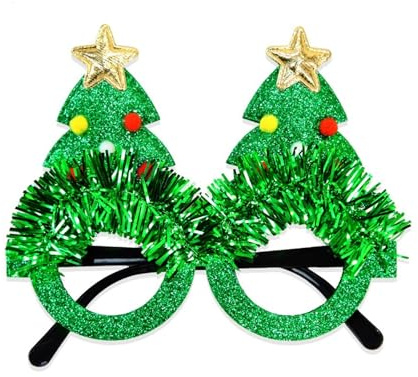 YiQinzcxg Lustige Weihnachtsmann Brille Dekorative Kunststoffbrille Urlaub Kostümpartys Zubehör Für Erwachsene Gruppenveranstaltungen Einzigartiges Brillendesign