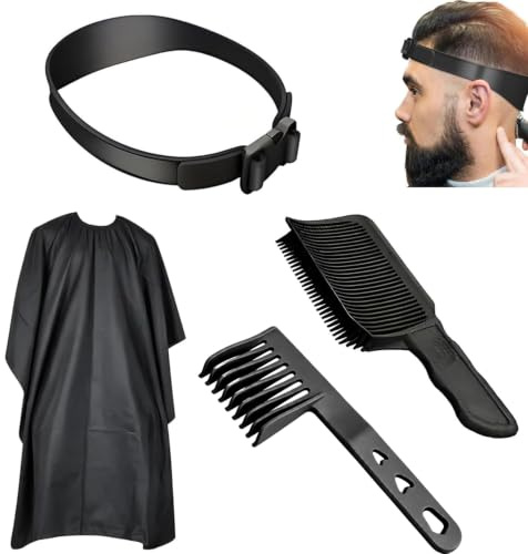 4 Stück Haarschneidehilfe, Gebogenes Haarschneide Schablone & Haare Schneiden Hilfe Haarschneidekamm, professionelle Haarschneidehilfe für Präzise,Perfekte Haarschnitte zu Hause für Männer