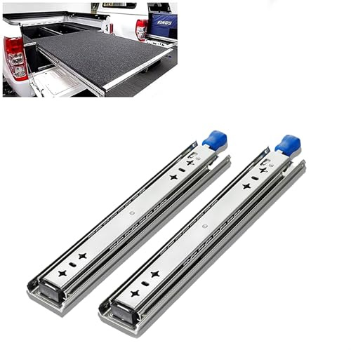 NEWFUN glissiere charge lourde, Glissières de tiroirs à haute capacité de charge avec serrure, capacité de charge 120 KG, 1 paire(2 pièces) (350mm)