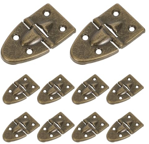 SHINEOFI 10 Stück Vintage Scharniere aus Zinklegierung 90° Verdeckte Viertelgelenke für Holzschatullen mit Kratzfestem Außenbereich für Dekorative Holzkunstwerke