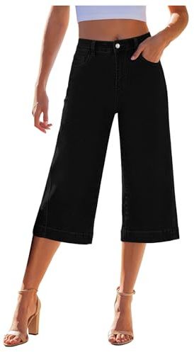 Pamqsen Jeans Damen 3/4 Länge, Caprihose Sommer Stretch Skinny Jeanshose High Waist Dreiviertel Hose Leicht Sommerjeans Geschnittene Bequeme Denim Hose Kurze Mit Taschen