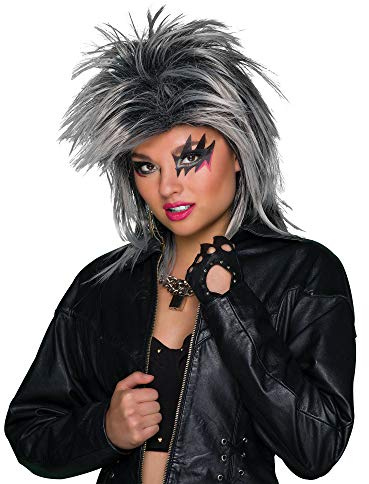 Womens Foxy Rocker SIlver Wig (1 Pc.) - Stylish Design, Costume Parties, Cosplays, Music Festivals, & Retro-Themed Events Halloween