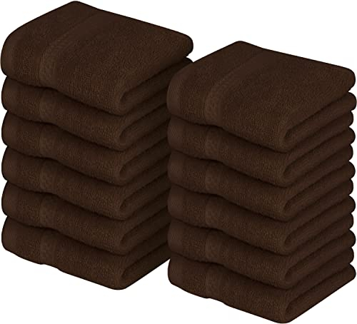 Utopia Towels, Luxus-Waschlappen 33 x 33 cm, 12er Pack Dunkelbraun