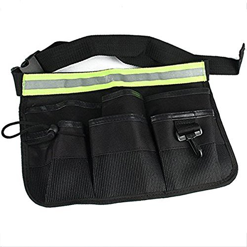 Eidoct Waterproof 600D Oxford Tool Belt Waists Utility Pockets Apron with Adjustable Waist Strap - Black