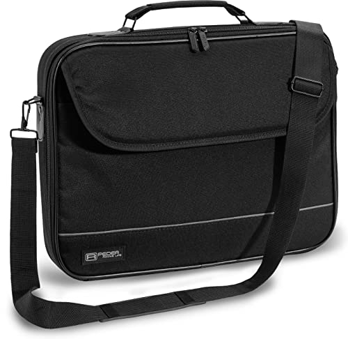 PEDEA Laptoptasche Fair Notebook-Tasche bis 14,1 Zoll (35,8 cm) Umhängetasche mit Schultergurt, Schwarz