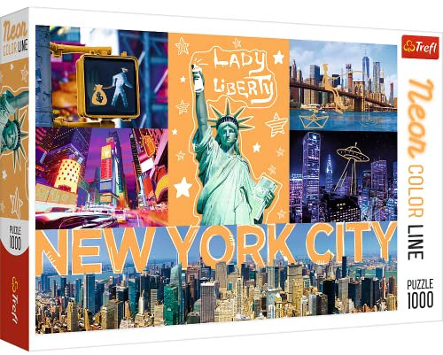 Trefl, Puzzle, Neonstadt, 1000 Teile, Neon Color Line, Premium Quality, für Erwachsene und Kinder ab 12 Jahren