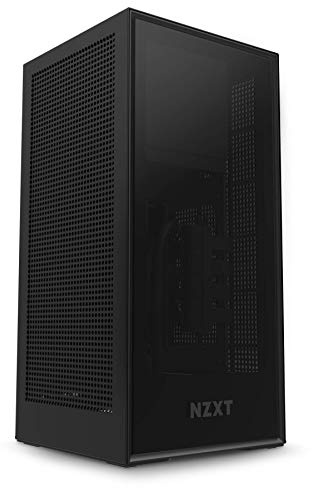 Nzxt H1 - Custodia Itx a Fattore di Forma Ridotto - Flusso d'Aria a Doppia Camera - Pannello Frontale in Vetro Temperato Colorato - Alimentatore Integrato in Oro 650W 80+ Oro - Nero