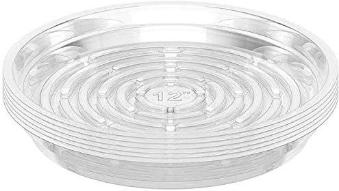Jecengs Set of 5 Clear Plant Saucers for Indoor Outdoor Plants 30.5cm 12 inch (5, 12IN)