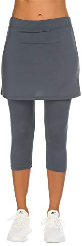 Balancora Tennisrock Damen Golfröcke Yoga Skort mit Innenhose Taschen 3/4 Capri-Leggings Culottes Hosen Damen