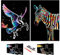 Scratch Painting Art Paper, Animal Series Scratchboard für Kinder & Erwachsene, Geschenke & Arts Craft Kits mit 4 Werkzeugen, Größe: 16 '' x 11 '' (Einhorn & Zebra)