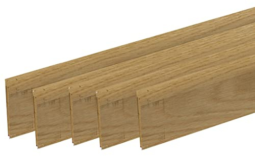 Lot de 5 plinthes Bord Arrondi médium (MDF) Revêtues chêne Clair 2200 x 68 x 10 mm PEFC 70%