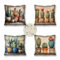 Outdoor Wetterfest Kissenbezug 30x30 cm 4er Set Retro Kissenbezüge Kaktus Outdoor Kissen Wasserdicht Leinen Sofakissen Dekokissen für Garten Terrasse Bank Stuhl Outdoor Heimdekoration Geschenke
