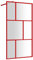 vidaXL Mampara Puerta de Ducha Vidrio Transparente ESG Rojo 100x195 cm