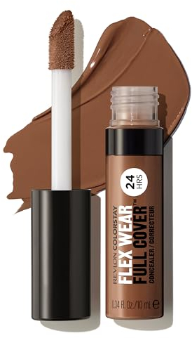 Revlon ColorStay Flex Wear Full Cover Non-Creasing Concealer, angereichert mit Hyaluronsäure und Vitamin E, flexible Longwear, 077 Cinnamon, 0,34 Fl Oz