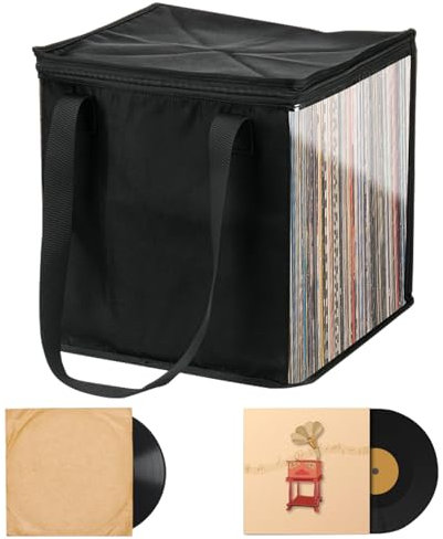 Murman Borsa Per Trasporto Di Dischi In Vinile 12 | Scatola Per 50 LPs | Valigetta Per DJ | Custodia Con Finestrelle Trasparenti Per Album