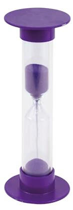 TimeTEX - Sanduhren-Set 3-tlg. | 20 Minuten Timer zur Visualisierung des Zeitablaufs für Zeit-Aufgaben im Unterricht oder bei der Freiarbeit | 14,5 cm hoch, 5 cm ø | Farbe: lila