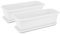 Tymar Fioriera con sottovaso, 2 pezzi, fioriera da balcone, in plastica, rettangolare, per giardino, balcone, terrazza (bianco, 50 x 18,7 x 14,7 cm)