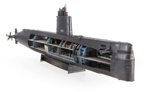Metal Earth 3D Metallbausatz U-Boot USS Nautilus ab 14 Jahre | Präzise lasergeschnittene Metallteile zum Zusammenstecken ohne Klebstoff. Detailreiche Modelle mit bebilderter Bauanleitung