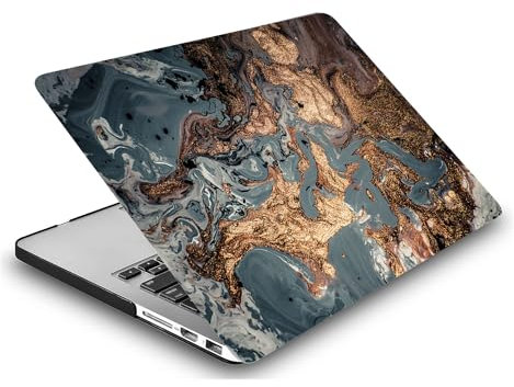 Hülle Kompatibel mit Neues MacBook Air 13,6 Zoll Modell A2681 A3113 M2 M3 Freisetzung 2022 2024 mit Liquid Retina Display Touch ID, Gedrucktes Muster Plastik Hartschale Matt Case, Goldenes Grau