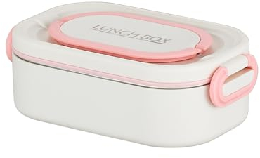 Jxkgenix Fiambrera para niños con compartimentos, colorida, a prueba de fugas, sin BPA para la escuela, fiambrera para guardería, caja de bento, fiambrera segura (una capa rosa)