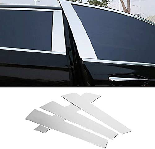 AMGASMG Auto B C Säule Trim Abdeckung für M-ercedes Ben z W222 S-Class S400L S320L S500 2014-2019, Fenster Tür Säulenpfosten Kratzfester Aufkleber, Chrom Edelstahl Mittelsäulen Dekoration Schützend