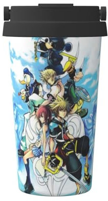 Kingdom Hearts Commuter Travel Coffee Mug – 500 ml, mantiene caldo per 6 ore, senza fuoriuscite, in acciaio inox