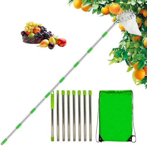 Obstpflückerkorb, Obstpflückerkopfbehälter, landwirtschaftliche Garten-Hardware-Werkzeuge, leichte Aluminium-Teleskopstange und -korb, Pflückausrüstung, ausziehbare Teleskopstange für Obst