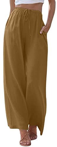 Frauen hoch taillierte Hose mit weitem Bein Mode Elastische Hose mit Kordelzug Bequeme Lange Hose mit geradem Bein Taschen Glitzer Hose Für Damen