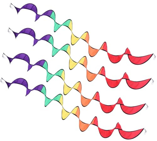 4Pack Wind Spinner Rainbow 110cm Whirl Wind Twister Colourful Hanging Garden Decor for Outdoor Yard, Tent, Lawn