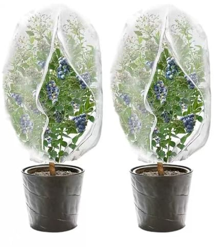 Bolsa de red para árboles frutales, 195 x 200 cm, cubierta de malla fina para pájaros de jardín con cremallera, red de protección reutilizable para plantas al aire libre, arbusto, flor, vegetal