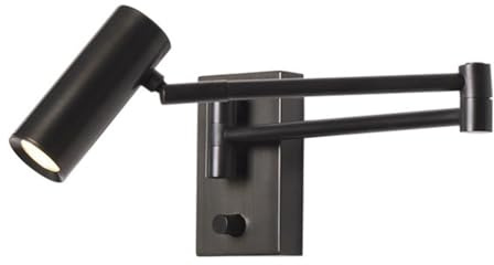 AoLa LED Verstellbar Wandleuchte Innen Dimmbar mit Schalter Wandlampe Drehbarer Schwarz Schwenkarm Wandbeleuchtung Moderne Klappbare Lange Arm Nachttischlampe 3000K Warmes Licht