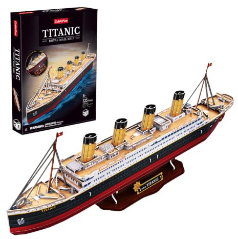 Titanic Modell 3D Puzzle 125 Teile | Titanic Bausatz für Kinder ab 8 Jahren & Erwachsene | 3D Puzzle Kinder | Detailreiches Schiffmodell | Kreatives Geschenk