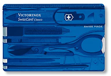 Victorinox Multitool Card, Swiss Card Classic, Taschenmesser in Kreditkartenformat, Multitool-Werkzeug, 10 Funktionen, Spitzklinge, Schere