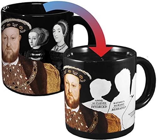 The Unemployed Philosophers Guild Henry VIII Disappearing Coffee Mug - Add Hot Water and Watch Henry's Wives Disappear - Comes in a Fun Gift Box, 10Fl oz