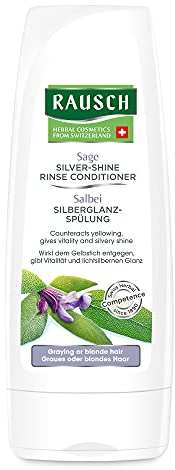 Rausch Salbei Silberglanz-Spülung (wirkt dem Gelbstich entgegen, auch ideal bei blondem Haar, ohne Silikone und Parabene - Vegan), 1er Pack (1 x 200 ml) Kräuter