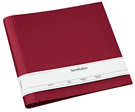 Semikolon 353286 Fotomappe 23 Ring - 35 x 32 cm - Efalinbezug - für Album, Fotobuch mit Ringheftung - burgundy dunkel-rot