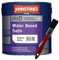 Johnstone’s Trade Aqua Water Based Satin Brilliant White 5L with Avenue Touch up Brush