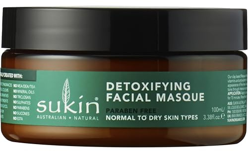 Sukin Super Greens Detoxifying Facial Masque, 3.38 Oz