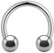Piercing Hufeisen - Stahl - Silber - 1.2mm [10.] - 1.2 x 11 mm (Kugeln: 3mm)