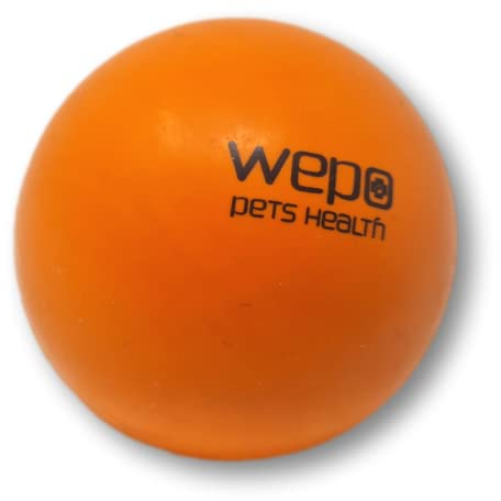WEPO Ball für Hunde Ø 6cm Orange - Hunde Spielsachen - Wurfball Hund - Kauspielzeug Hund - interaktives Hundespielzeug aus Vollgummi - springt & fliegt gut