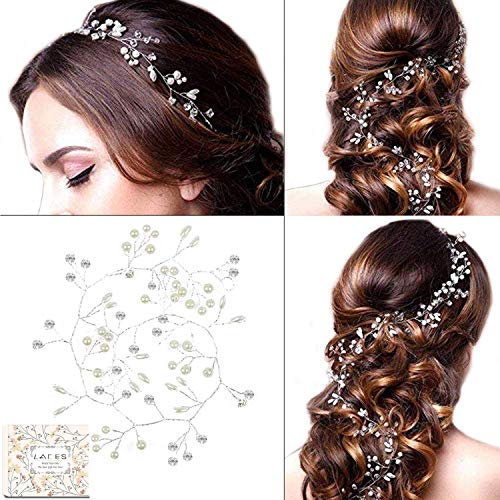Bridal Wedding Headband - Hair Vine Headdress Sliver Pearl Hair Band Vintage Style For Women On Wedding Party Or Casual