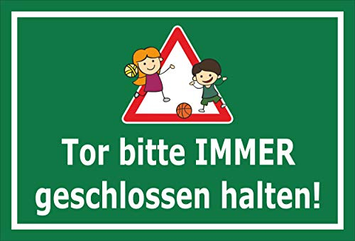 Melis-Folienwerkstatt Schild - Tor geschlossen - 30x20cm | Bohrlöcher | 3mm Aluverbund – S00042-011-G - 20 Varianten
