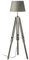 Grey Wood and Chrome Tripod Floor Standing Lamp (Without Shade)