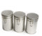 Set of 3 Kitchen Food Storage Canisters Containers Small - Airtight Clip Lid - Tea/Coffee/Sugar - Compact Slim Metal Caddies - 1 Pint - Silver