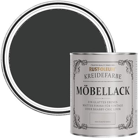 Rust-Oleum Black Upcycled Furniture Paint in Chalky Finish - Natural Charcoal (BLACK) 750ml