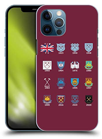 Head Case Designs Officially Licensed West Ham United FC Pattern 4 Crest History Hard Back Case Compatible With Apple iPhone 12 Pro Max