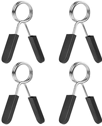 N / A Unisex 4PCS Spring Clip Collars 1 Inch Barbell Spring Clips Dumbbell Clips Spin Lock Collar, Black, One Size UK