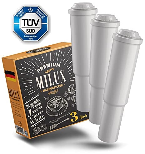 MILUX Wasserfilter ersetzt White Filter - Filter für Jura Kaffeevollautomaten BPA & Schadstofffrei - Kalkfilter - Für IMPRESSA Serien - TÜV zertifiziert