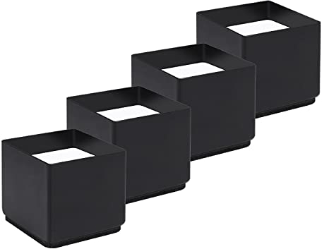 RCHYFEED Rehausseur Pieds de Lit 5cm, Lot de 4 Élargies Rehausseurs de Meuble 2 Pouces Acier Carbone Autocollant, Augmenter Hauteur de 50mm d’Espace pour Canapé Lit, Table, Chaise, Bureau et Bedding