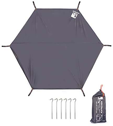 HIKEMAN Zeltplane Mehrzweck Campingzelt Plane - Campingzelt Plane Sechseckig Bodendecker Bodenbelag Matte Zelt & Markisenteppich Mehrere Größen für Camping Wanderpicknick (XL)